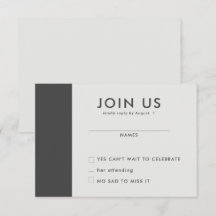Minimalistische RSVP-Karten für Hochzeiten