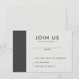 Minimalistische RSVP-Karten für Hochzeiten Einladung