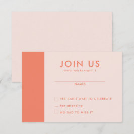 Minimalistische RSVP-Karten für Hochzeiten Einladung
