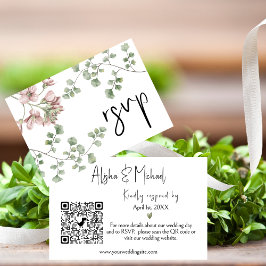 Minimalistische RSVP QR Code-Umschließungskarte fü Begleitkarte