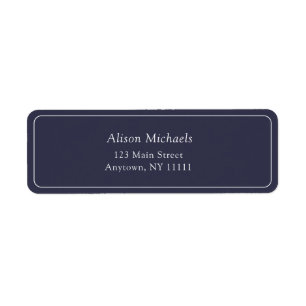 Minimalistische Rücksendeadresse für Navy Blue Bor