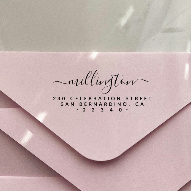 Minimalistische Rücksendeadresse handgeschriebener Gummistempel (Von Creator hochgeladen)