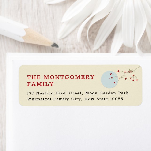 Minimalistische Rücksendeadresse von Vögeln und Fa (Insitu)