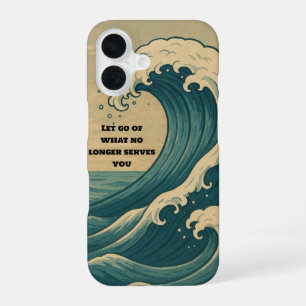 Minimalistische ruhige Ozeanwelle Lass Go iPhone 16 Hülle