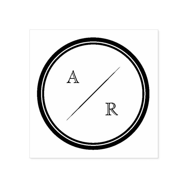 Minimalistische Rundläufe Monogramm Kautschuk Brie Gummistempel (Prägung)