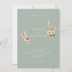 Minimalistische Rustikale Boho Floral Wedding Einladung