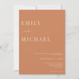 Minimalistische Rustikale Burnt Orange Hochzeit Ei Einladung