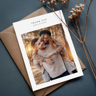 Minimalistische Rustikale Foto Hochzeit Dankeskarte