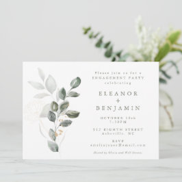 Minimalistische Rustikale Gold Greenery Engagement Einladung
