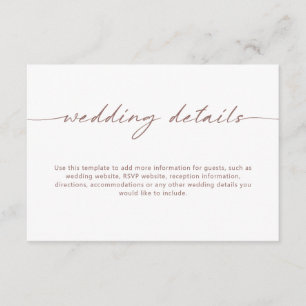 Minimalistische rustikale Hochzeitskarte Begleitkarte