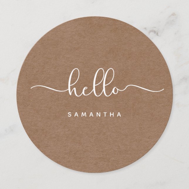 Minimalistische rustikale Menükarte mit Name (Vorderseite)