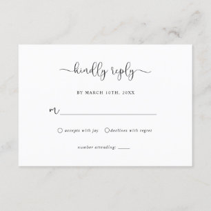 Minimalistische Rustikale RSVP-Karte Begleitkarte