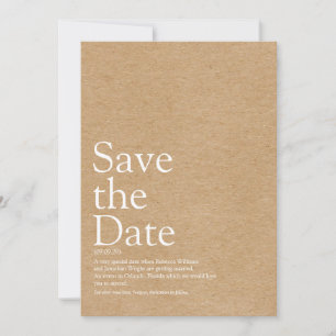 Minimalistische rustikale Save the Date Definition