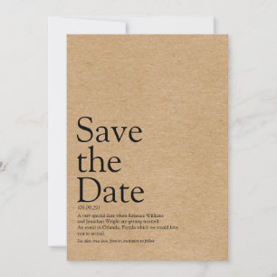 Minimalistische rustikale Save-the-Date-Definition Save The Date