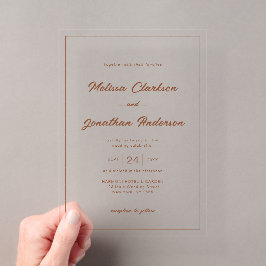 Minimalistische Rustikale Terracotta-Script-Border Acryleinladungen