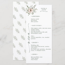 Minimalistische Rustikale Wasserfarben-Kürbis-Herb Menükarte