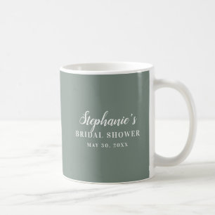 Minimalistische Sagegrüne und Weiße Brautdusche Kaffeetasse