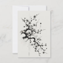 Minimalistische Sakura-Tintenblüte