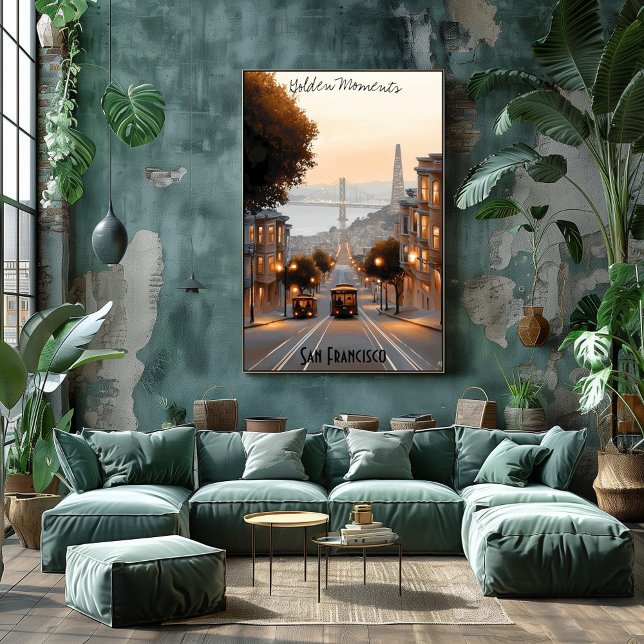 Minimalistische San Francisco Skyline California A Poster (Von Creator hochgeladen)