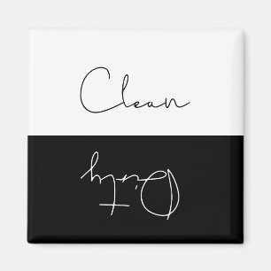 Minimalistische saubere oder schmutzige magnet