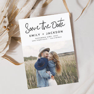 Minimalistische Save-the-Date-Handschriftliche Fot Save The Date