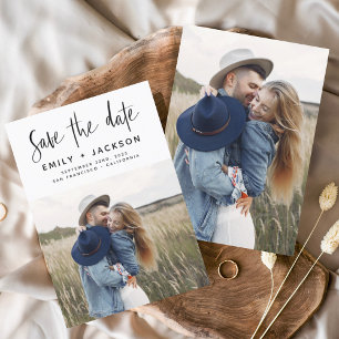 Minimalistische Save-the-Date-Handschriftliche Fot Save The Date