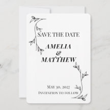 Minimalistische Save-the-Date-Karte, moderne Ästhe
