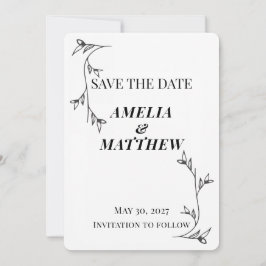 Minimalistische Save-the-Date-Karte, moderne Ästhe Save The Date