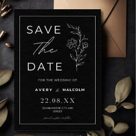 Minimalistische Save the Date Karte, Moderne Hochz Einladung
