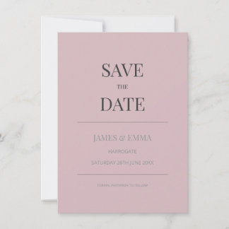 Minimalistische Save-the-Date-Karte Muted Rose Cla