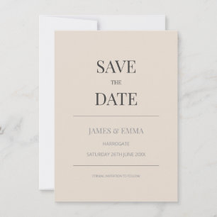 Minimalistische Save-the-Date-Karte Soft Latte