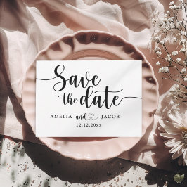 Minimalistische Save-the-Date-Postkarte in Schwarz Postkarte