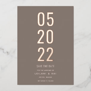 Minimalistische Save the Date Schokolade Folieneinladung
