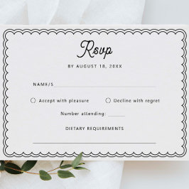 Minimalistische Scallopierte UAWG-Antwortkarte RSVP Karte