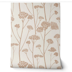 Minimalistische Schafgarbenblüten-Botanik-Silhouet Tapete