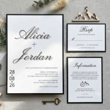 Minimalistische Schick-Kalligrafie-Hochzeitseinlad