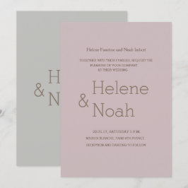 Minimalistische schicke, moderne Hochzeit Einladung