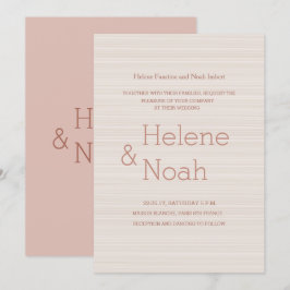 Minimalistische schicke Rose Goldstreifen Einladung