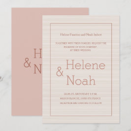 Minimalistische schicke Rose Goldstreifen Einladung