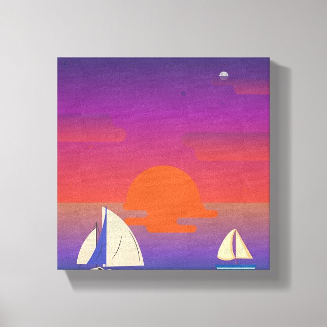 Minimalistische Schiffswand Kunst - Orange, Dusty  Leinwanddruck (Vorderseite)