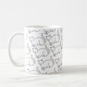 Minimalistische Schlaffe-Katzen-Muster-Tasse   Han Kaffeetasse