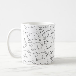 Minimalistische Schlaffe-Katzen-Muster-Tasse | Han Kaffeetasse