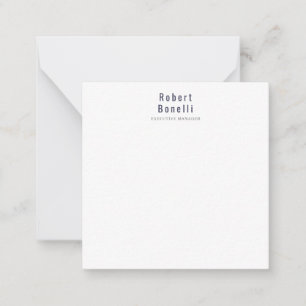 Minimalistische Schlichte, einfache Weiße Moderne  Mitteilungskarte