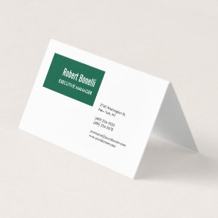 Minimalistische Schlichte Grün & Weiß Moderne Visitenkarten