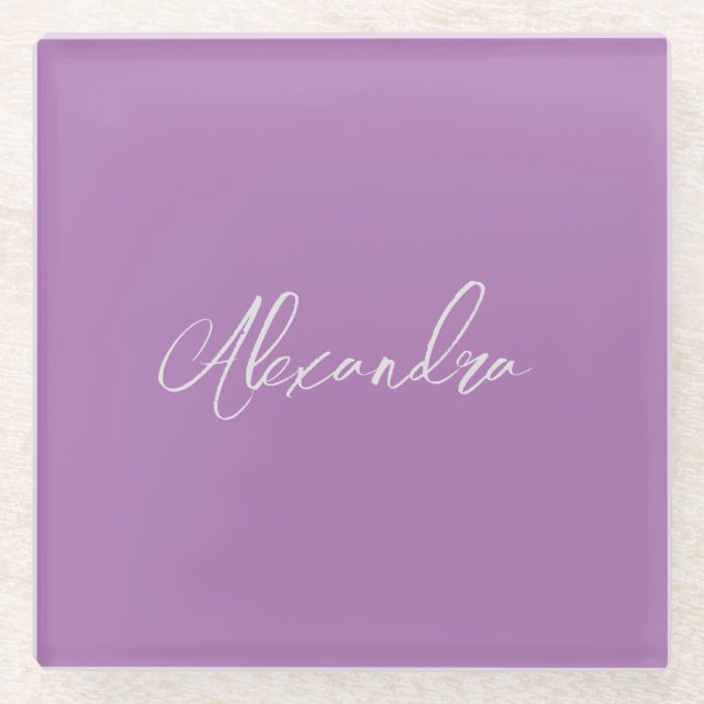 Minimalistische Schlichte Kalligrafie Eigenname La Glasuntersetzer (Vorderseite)