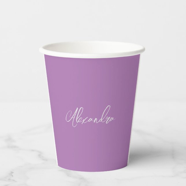 Minimalistische Schlichte Kalligrafie Eigenname La Pappbecher (Vorderseite)