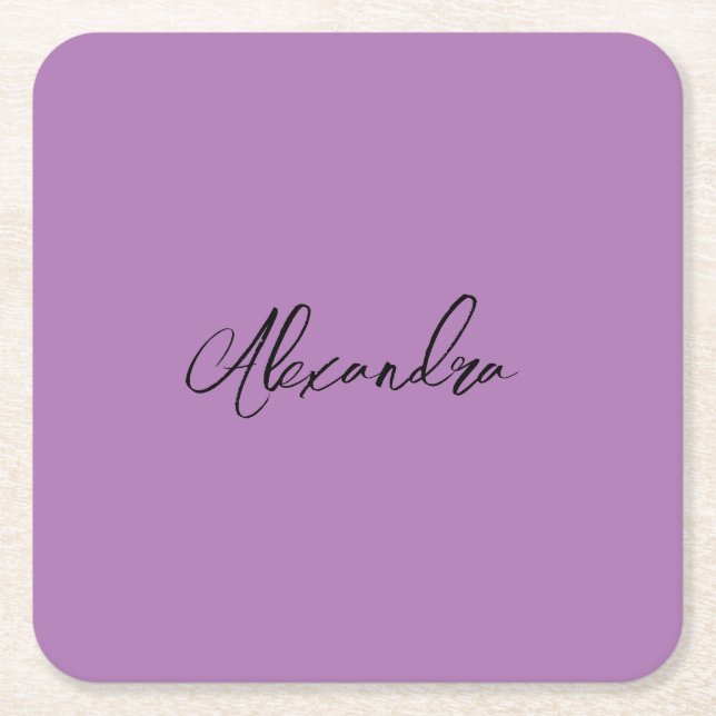 Minimalistische Schlichte Kalligrafie Eigenname La Rechteckiger Pappuntersetzer (Vorderseite)