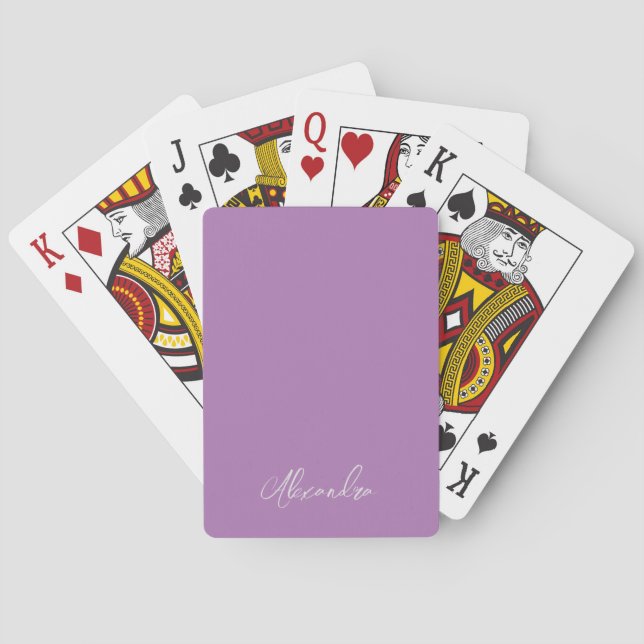 Minimalistische Schlichte Kalligrafie Eigenname La Spielkarten (Rückseite)