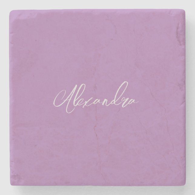 Minimalistische Schlichte Kalligrafie Eigenname La Steinuntersetzer (Vorderseite)