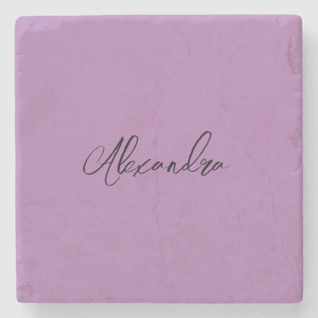 Minimalistische Schlichte Kalligrafie Eigenname La Steinuntersetzer (Vorderseite)